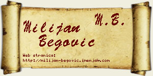 Milijan Begović vizit kartica